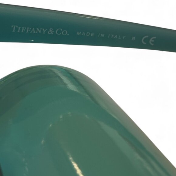 Tiffany & Co Black Sunglasses Rimmed in Signature Tiffany Blue Crystal Frame - Picture 10 of 16